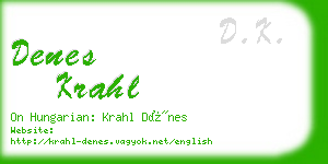 denes krahl business card